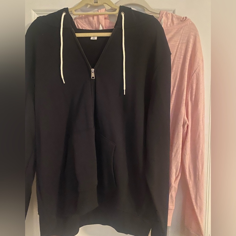NWT Bundle of 2 Old Navy Womens Hoodies Black & Light Pink (2 HOODIES) XXL